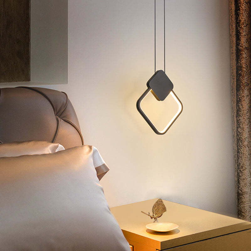 Doria Modern LED Pendant Light Black/White Metal Living Room - Lamp Outdoor