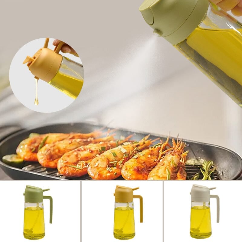 AeroChef Penyembur dan Pengedar Minyak Kaca 2-Dalam-1 Alat Tuang Dapur