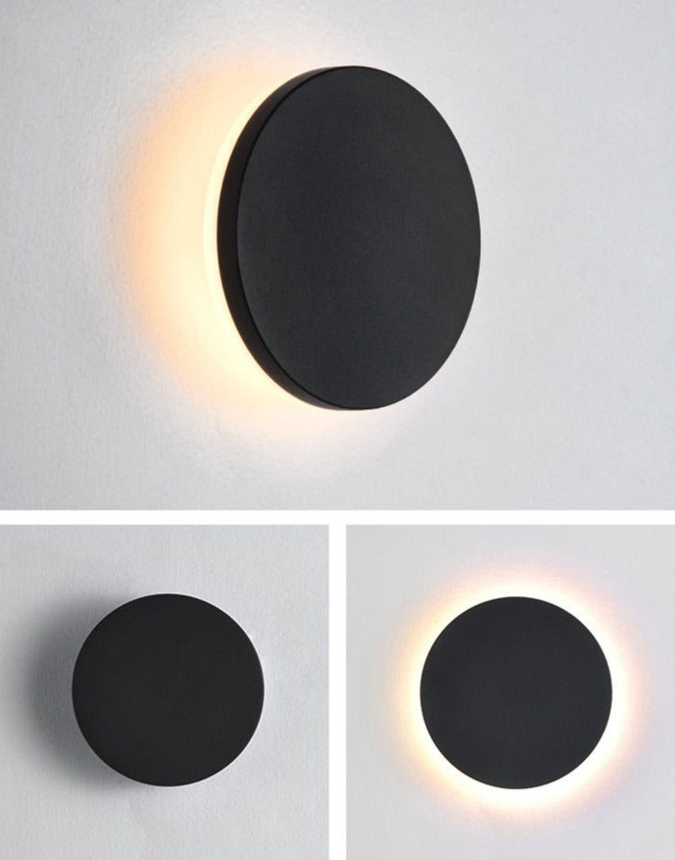 Lumière LED moderne pour extérieur en forme de disque