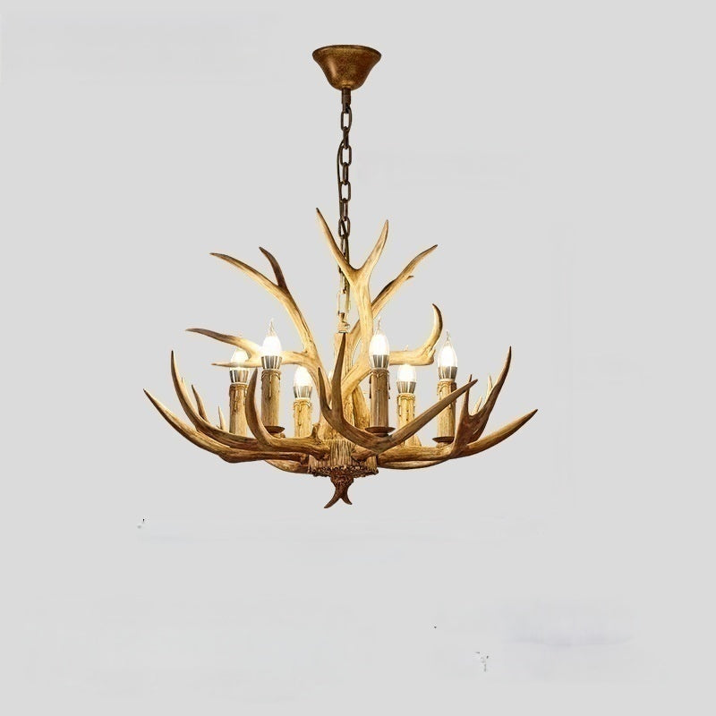 Lámpara colgante retro LED Silva — lámpara de techo de madera y metal
