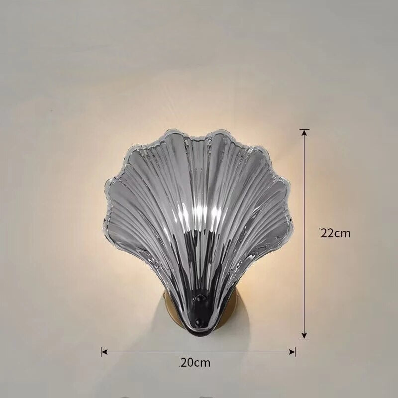 CoralGlimmer – skleněná nástěnná lampa ve tvaru mušle