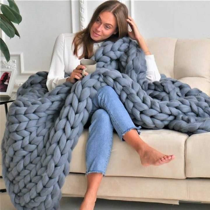 Coperta Morbida Intrecciata NestHaven per il Comfort Domestico e Coccole
