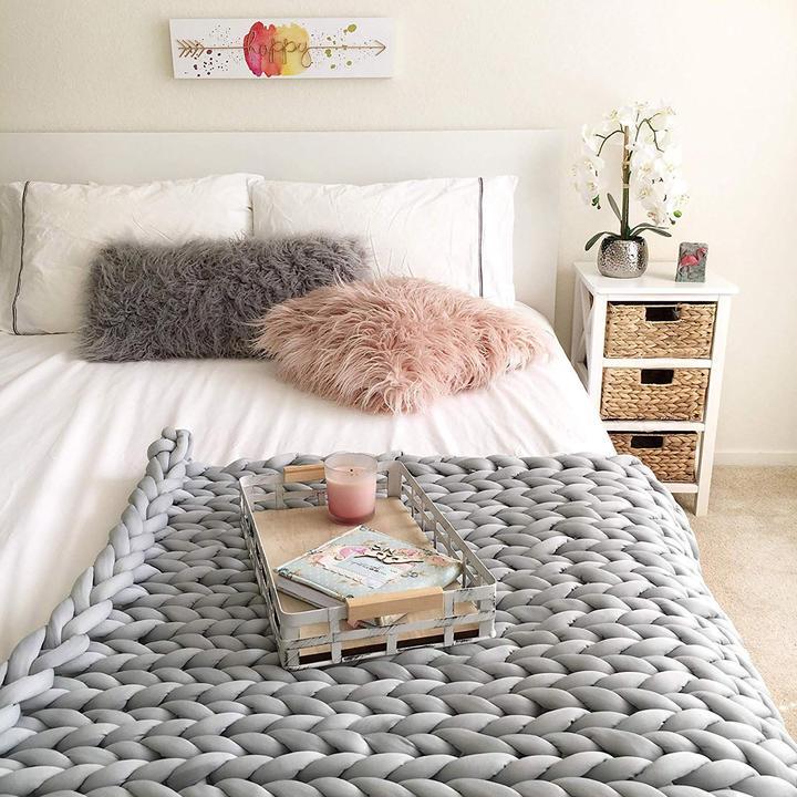 Coperta Morbida Intrecciata NestHaven per il Comfort Domestico e Coccole