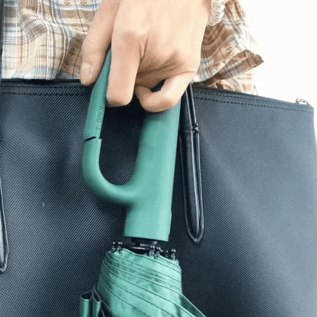 Guarda-chuva automático dobrável resistente ao vento AeroGuard com pega grande e compacto