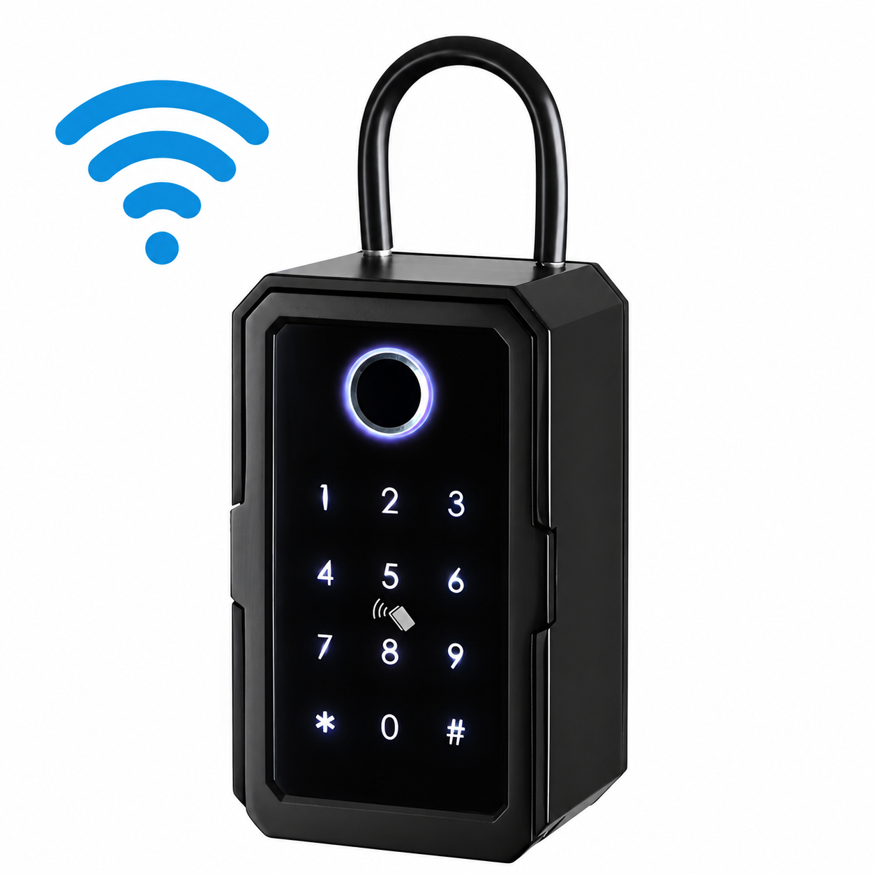 Smart nøgleboks - Wi-Fi og fingeraftryksadgang - Appstyring - Adgangskode - Med eller uden gateway