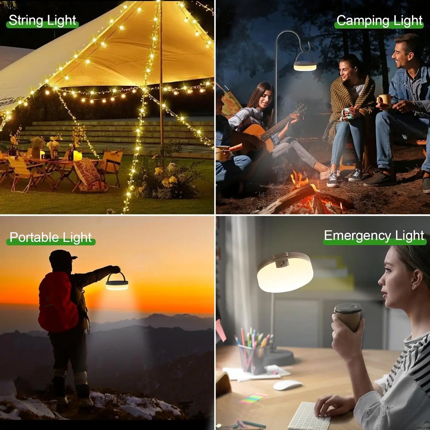 Luci da campeggio a 4 in 1 SummitBeam con 8 modalità di illuminazione