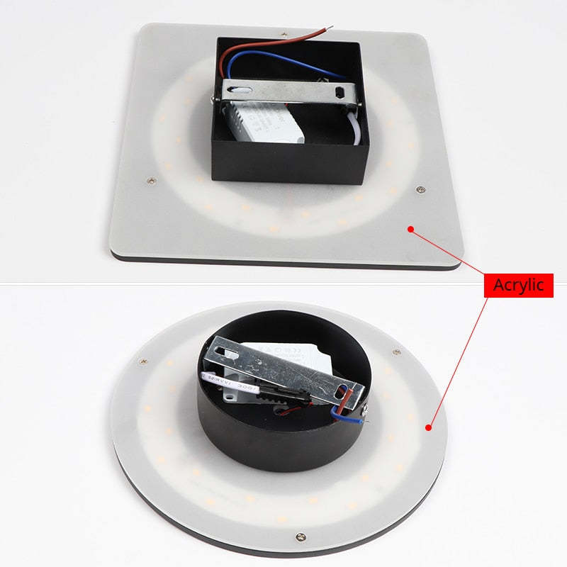 Applique murale extérieure LED minimaliste Klyne - ronde et carrée, noir et blanc