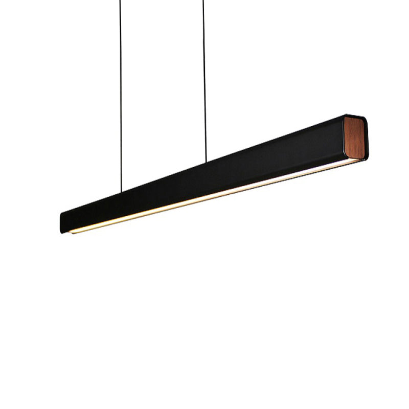 Liniowa lampa wisząca Orva — klasyczny czarno-biały design, minimalistyczne ściemnialne oświetlenie LED