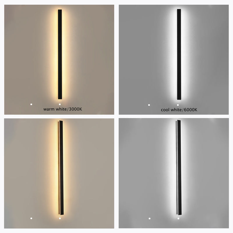 Moderní designové nástěnné LED lampy z černého kovu na zahradu a do chodby