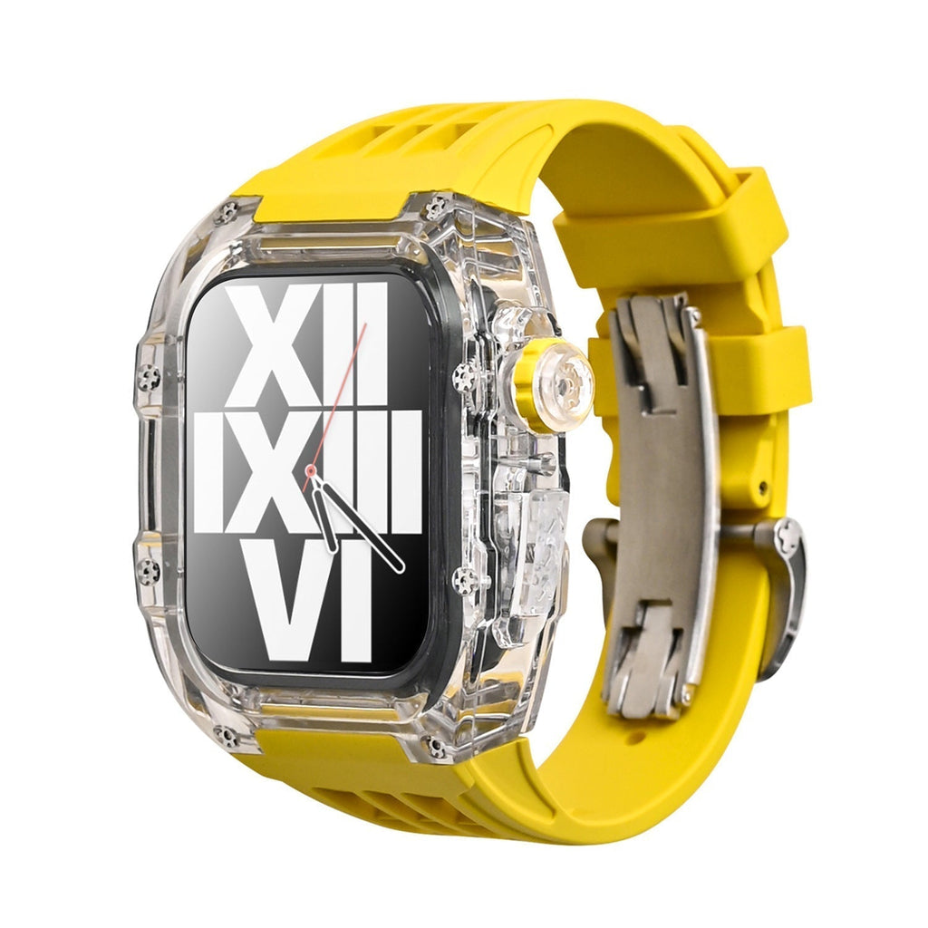 RM V30 Glacier sorozat fluorkarbon gumi átlátszó tok gumiszalag mod készlet Apple Watch-hoz