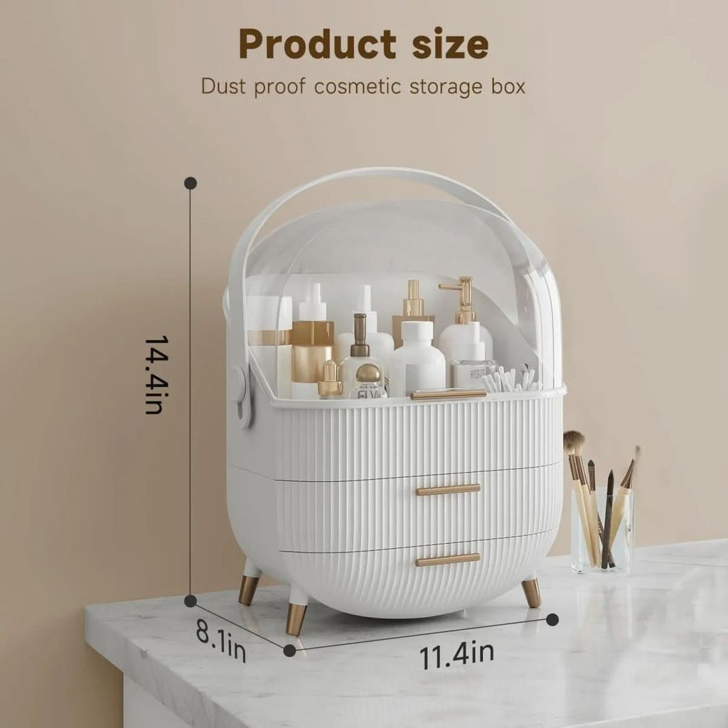 AuraLux Makeup Organizer Box Dustproof and Waterproof with Elegant Design for Women
