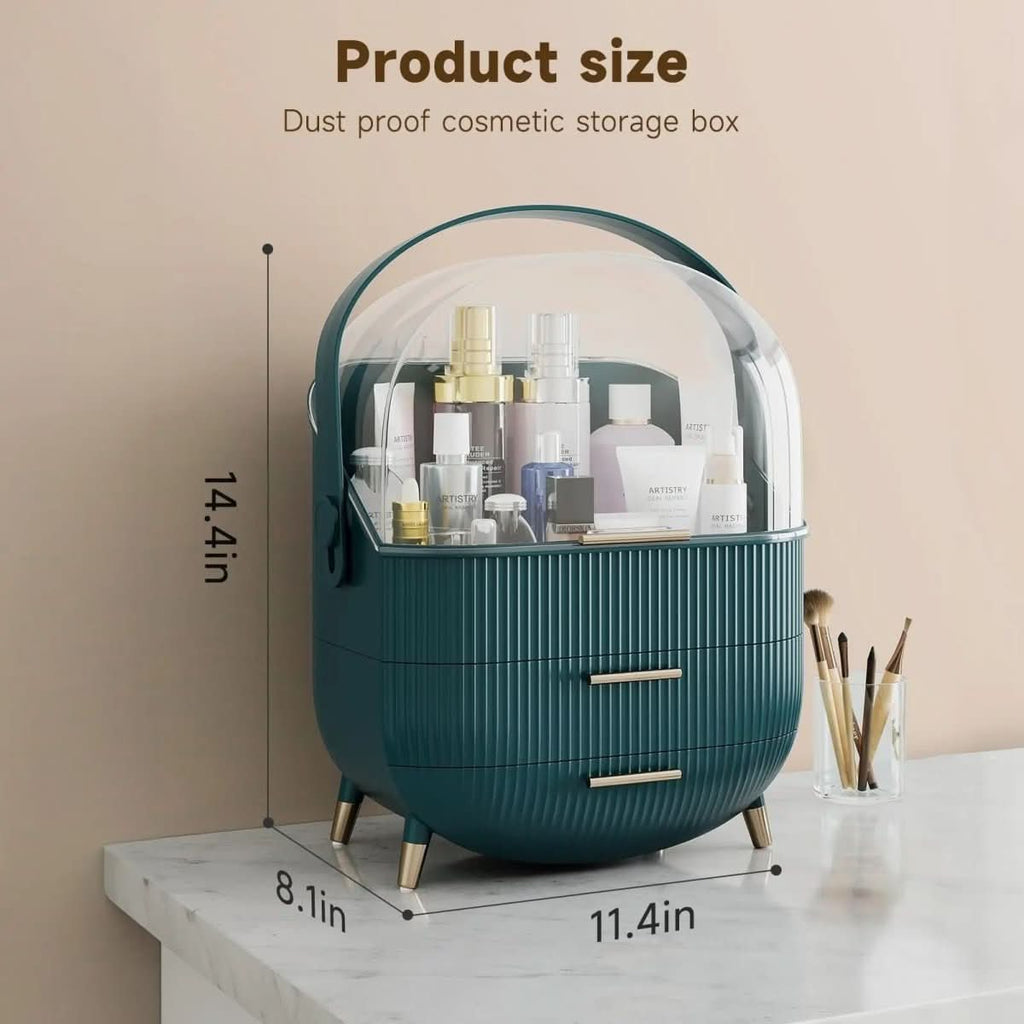AuraLux Makeup Organizer Box Dustproof and Waterproof with Elegant Design for Women