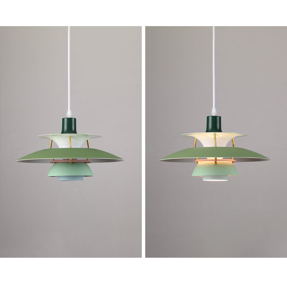 Macaron-pendellampe — metallskjerm i 15 farger, E27, 30–50 cm