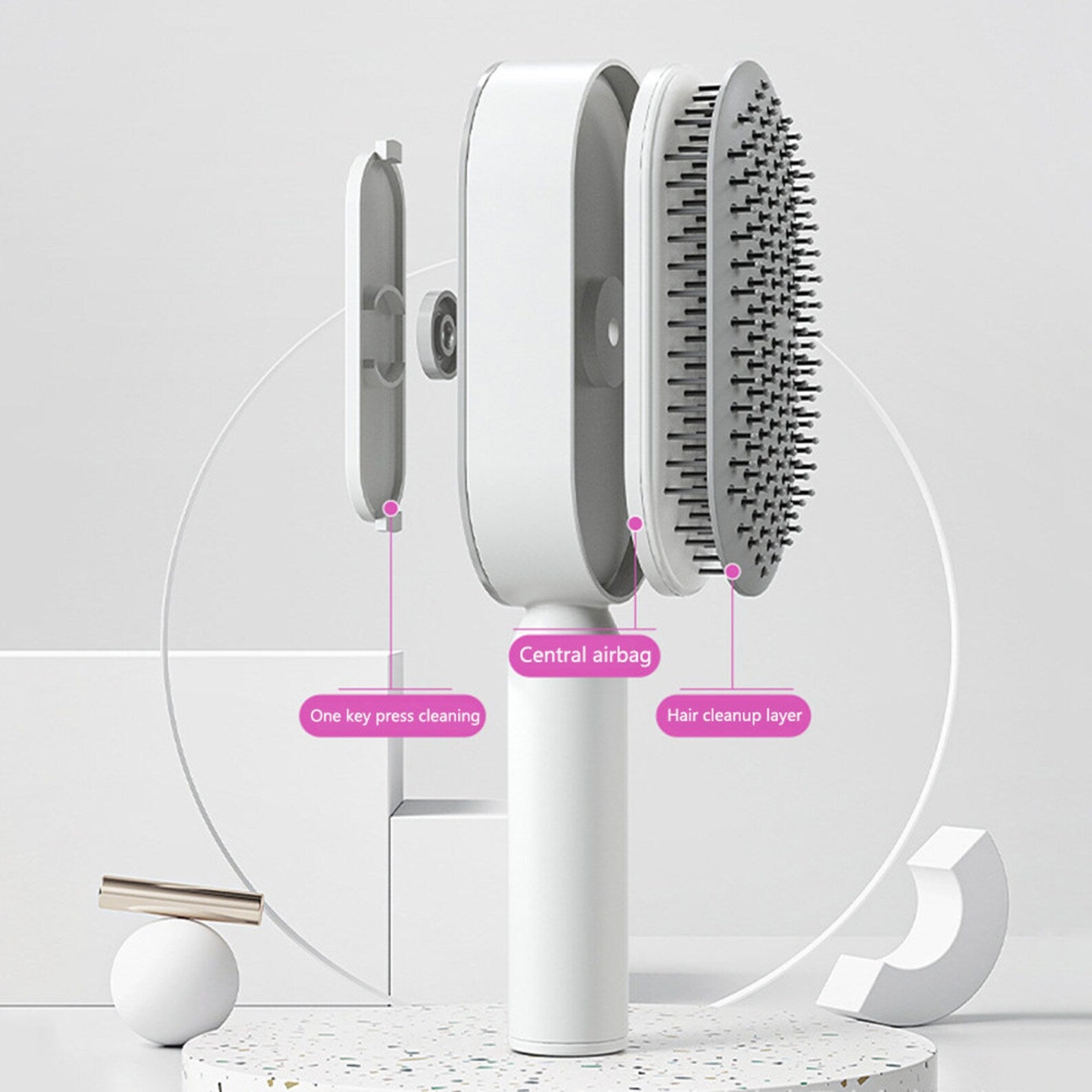 HairGenius Self Cleaning Hair Brush