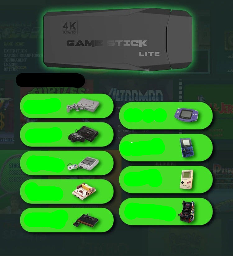 PixelDrive 64gb: Eredeti 2 vezérlővel - Több mint 20.000 játék Mario-tól Pokémonig