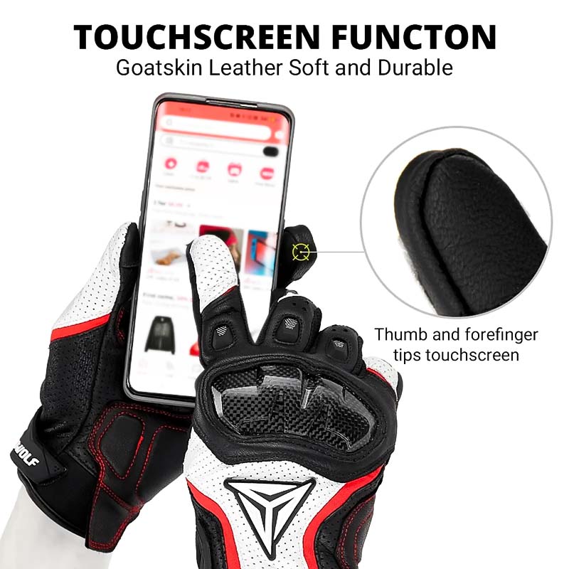 Atmungsaktive Motorrad-Rennlederhandschuhe | BK152