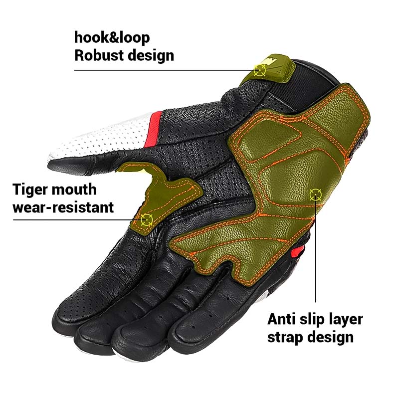 Atmungsaktive Motorrad-Rennlederhandschuhe | BK152
