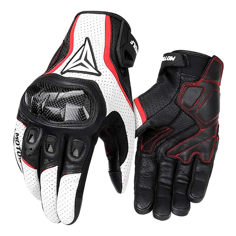 Atmungsaktive Motorrad-Rennlederhandschuhe | BK152