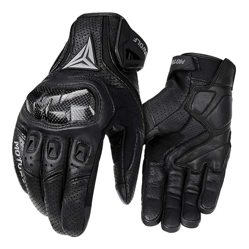 Atmungsaktive Motorrad-Rennlederhandschuhe | BK152