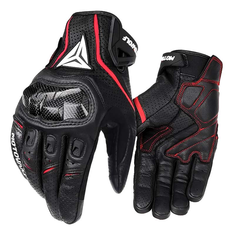 Atmungsaktive Motorrad-Rennlederhandschuhe | BK152