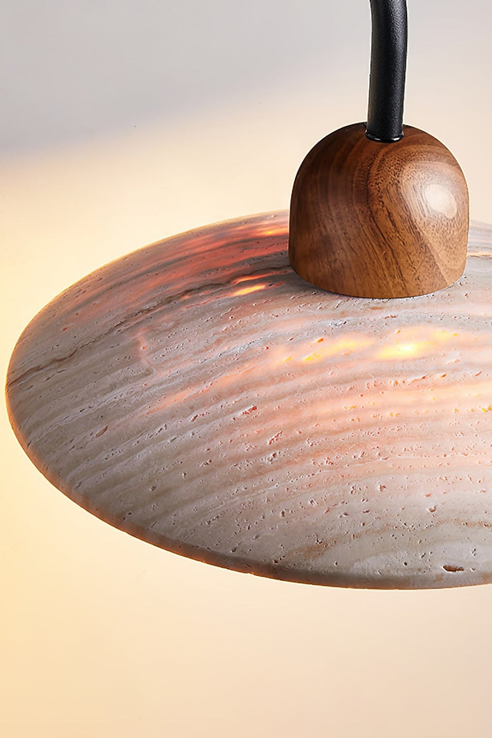 Lunara travertin korong fali lámpa modern belső terekhez