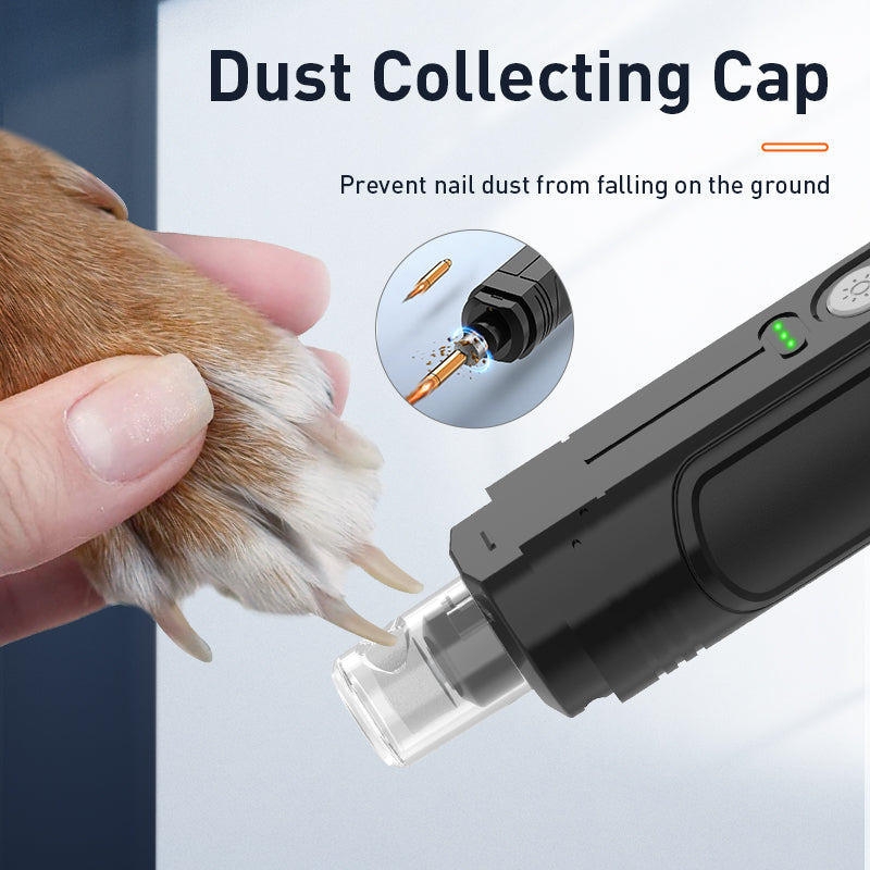 Cortauñas eléctrico para mascotas con luz LED para perros y gatos