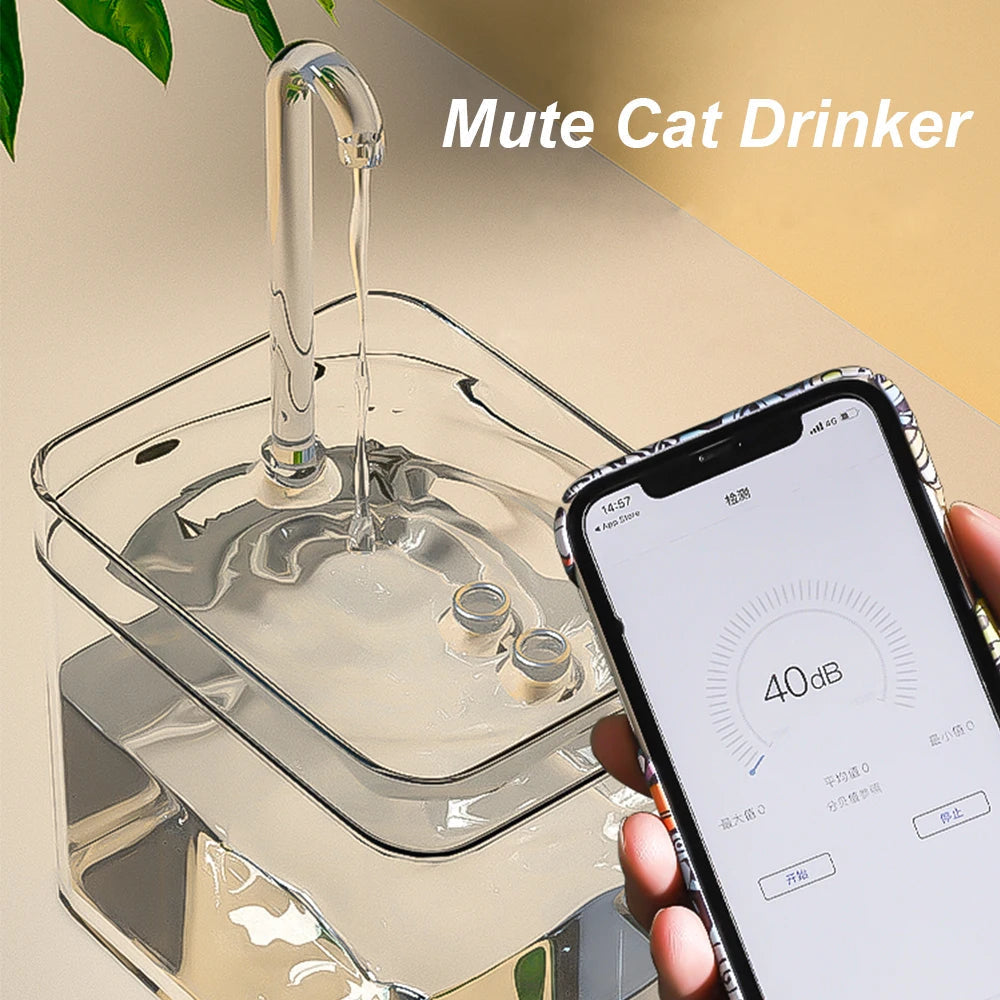 Fontana d'acqua per gatti ultra silenziosa per idratazione fresca