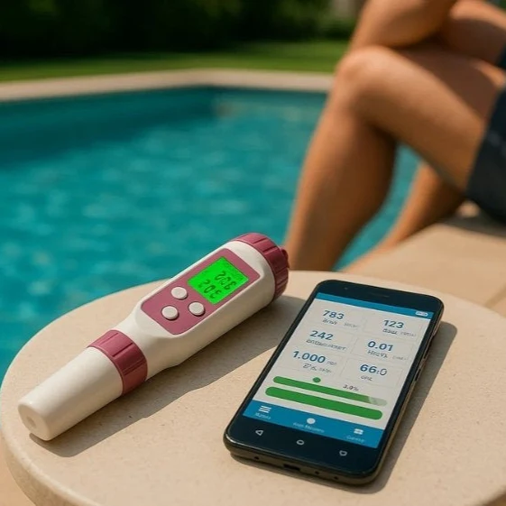 Tester Digitale per Piscina per Misurazione di pH e Cloro e Facile Analisi dell'Acqua