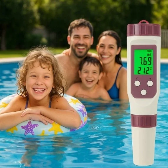 Tester Digitale per Piscina per Misurazione di pH e Cloro e Facile Analisi dell'Acqua