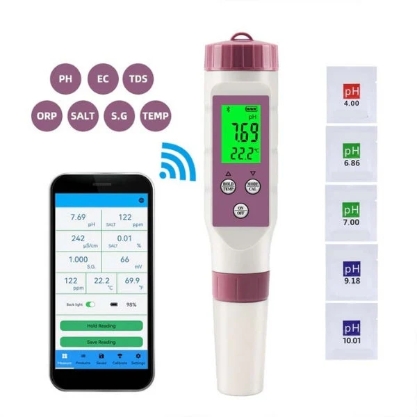 Tester Digitale per Piscina per Misurazione di pH e Cloro e Facile Analisi dell'Acqua
