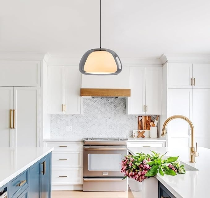 Aurora Milk Glass Pendant Light Modern Hanging Lamp