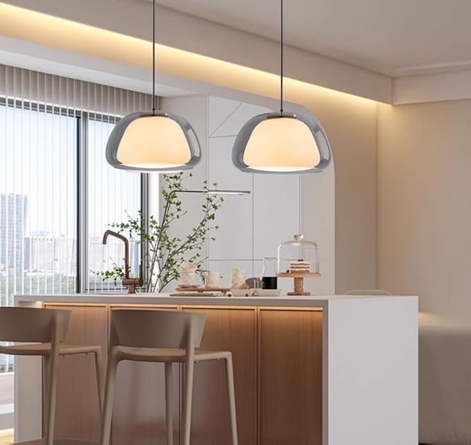 Aurora Milk Glass Pendant Light Modern Hanging Lamp