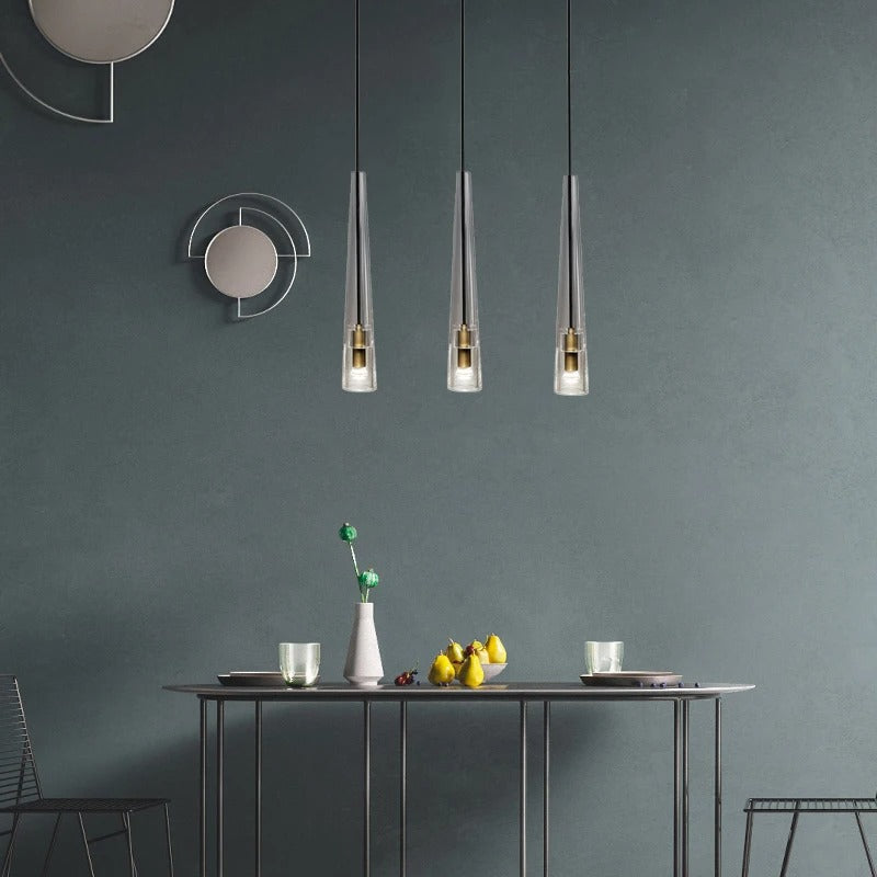 Single Benine - Lampu Gantung LED Kristal K9 dan Tembaga Penuh Pasca Moden