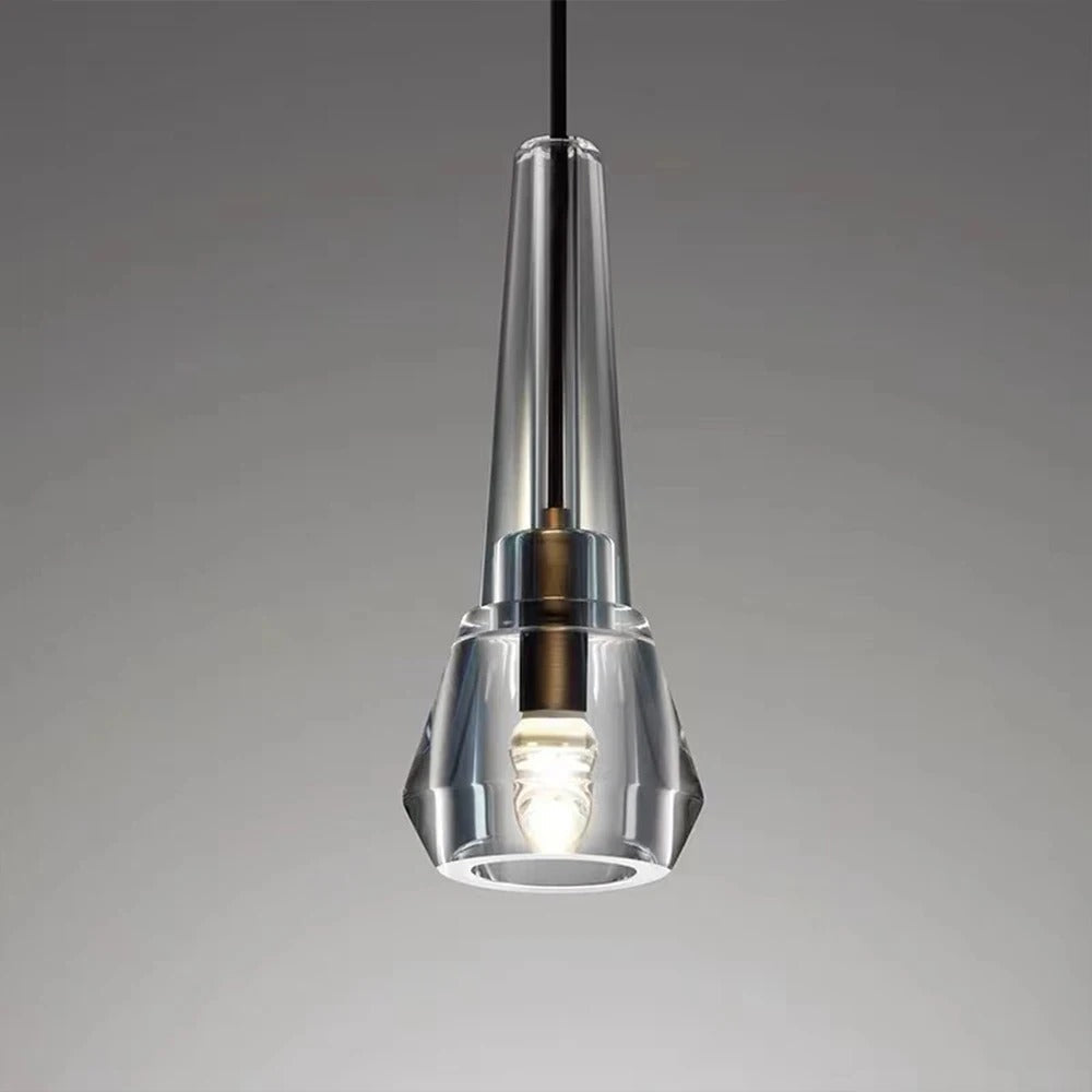 Single Benine - Lampu Gantung LED Kristal K9 dan Tembaga Penuh Pasca Moden