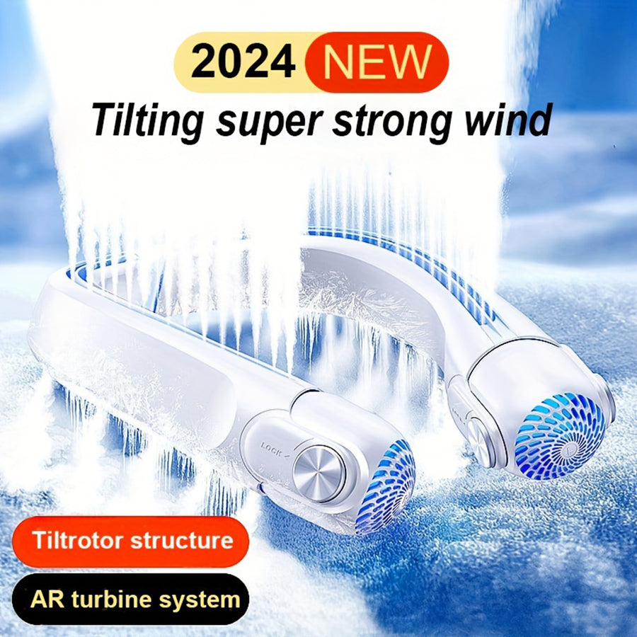 Ventilateur de cou portable avec directions de vent réglables à 45 degrés