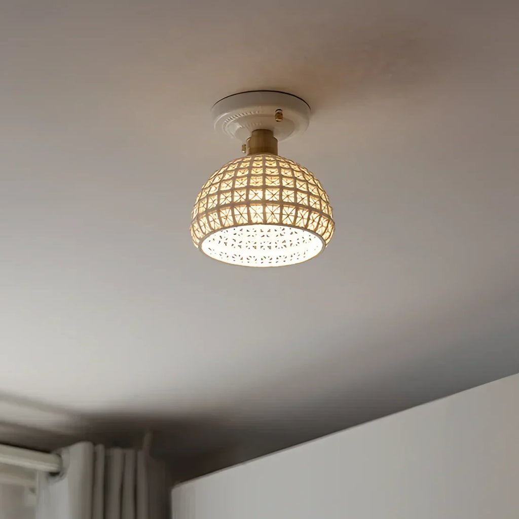 Északi kerámia mennyezeti lámpa lágy, meleg hangulatfénnyel