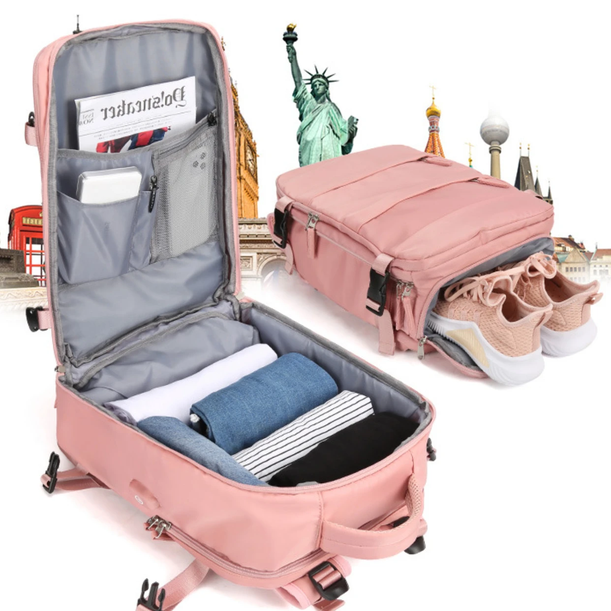 Günlük Kullanım İçin Akıllı Genişleyebilir Seyahat Sırt Çantası