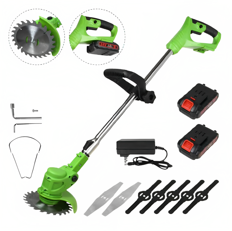 ماكينة إزالة الأعشاب الكهربائية اللاسلكية LawnMaster وقص العشب، تعمل بالبطارية