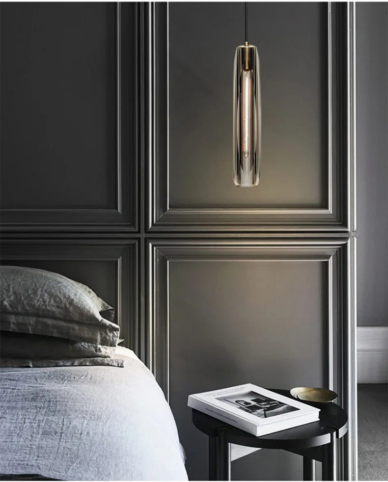 Single Benine - Lampu Gantung LED Kristal K9 dan Tembaga Penuh Pasca Moden