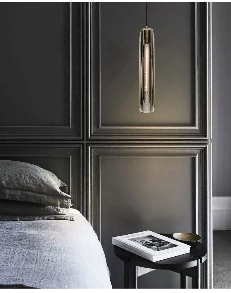 Single Benine - Lampu Gantung LED Kristal K9 dan Tembaga Penuh Pasca Moden