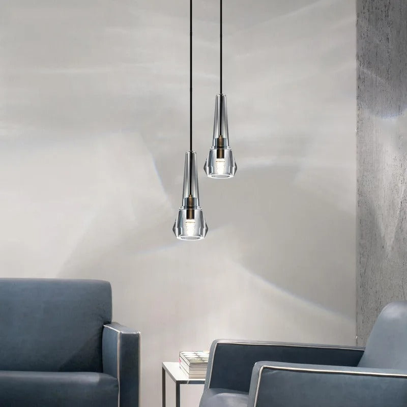 Single Benine - Lampu Gantung LED Kristal K9 dan Tembaga Penuh Pasca Moden