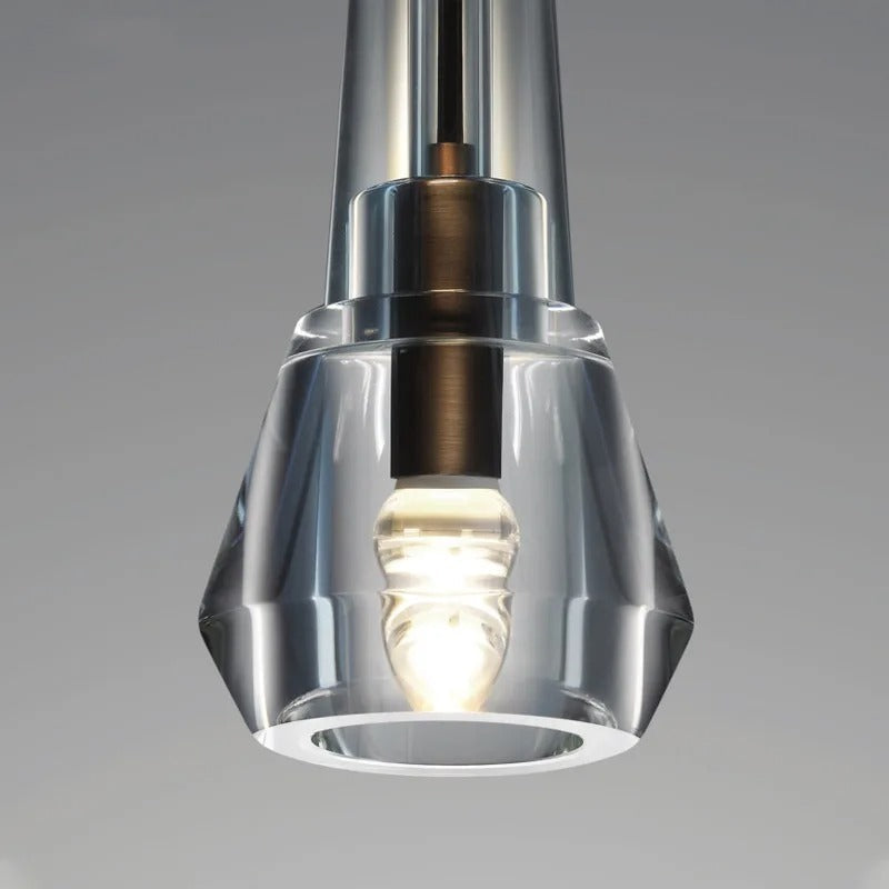 Single Benine - Lampu Gantung LED Kristal K9 dan Tembaga Penuh Pasca Moden