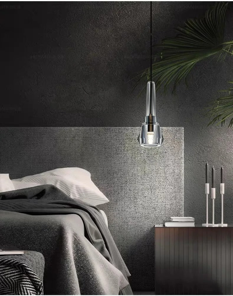 Single Benine - Lampu Gantung LED Kristal K9 dan Tembaga Penuh Pasca Moden