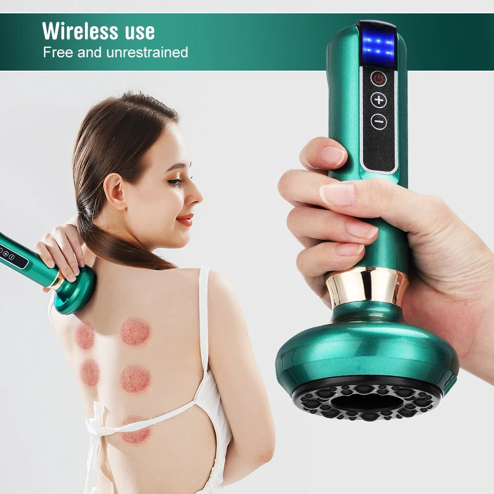 Massajador de Ventosas com Sucção a Vácuo AzureVibe Gua Sha Infravermelhos Anticelulite Redutor