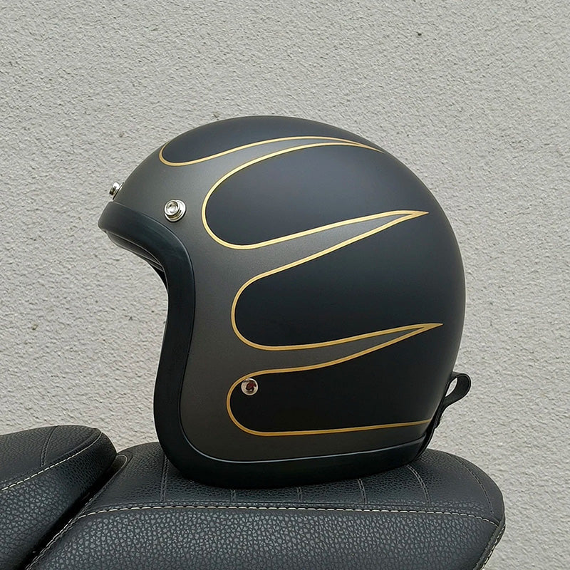 Düşük Profilli Vintage Motosiklet Kaskı - DOT ve ECE Onaylı