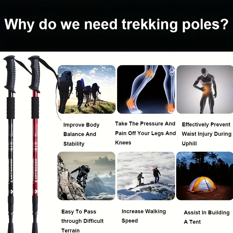 Foldable Aluminum Hiking Stick