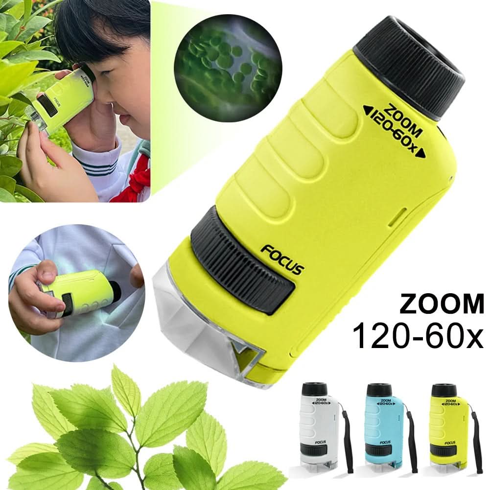 مجهر محمول للأطفال من QuestScope بتكبير 60x-120x للاستكشاف