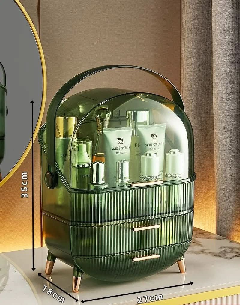 AuraLux Makeup Organizer Box Dustproof and Waterproof with Elegant Design for Women