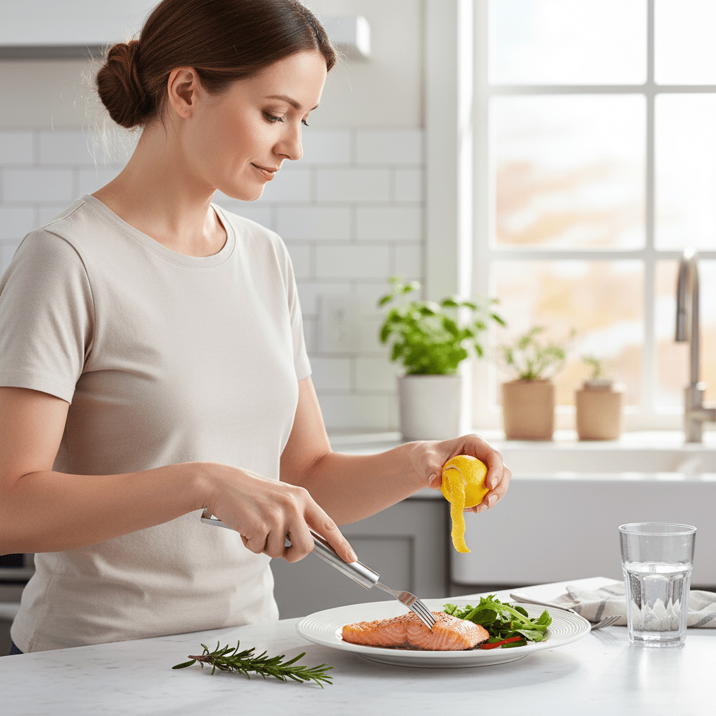 FruitFlow tagliaprezzemolo duo con forchetta integrata per gustare rapidamente gli snack