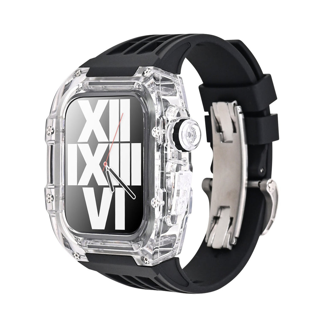 RM V30 Glacier sorozat fluorkarbon gumi átlátszó tok gumiszalag mod készlet Apple Watch-hoz